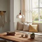 Pendant Light Hand-Blown Hammered Glass Warm Glow