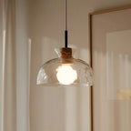 Pendant Light Hand-Blown Hammered Glass Warm Glow