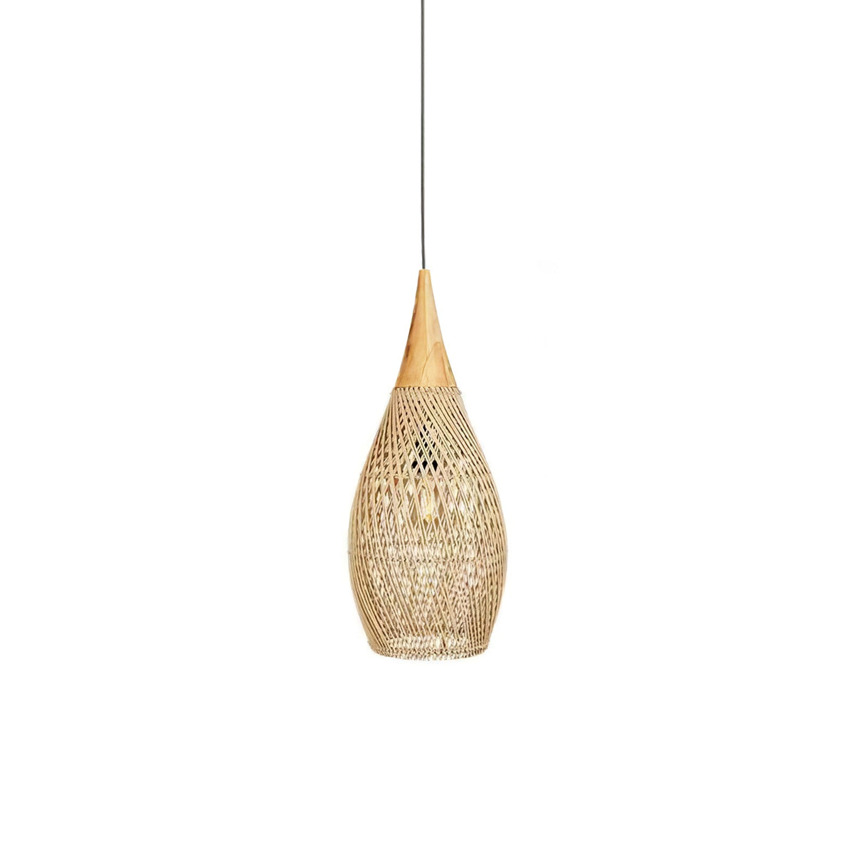 Pendant Light Handcrafted Rattan Adjustable Height