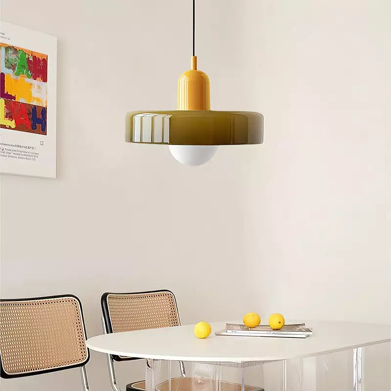 Pendant Light Handmade Glass Adjustable Suspension