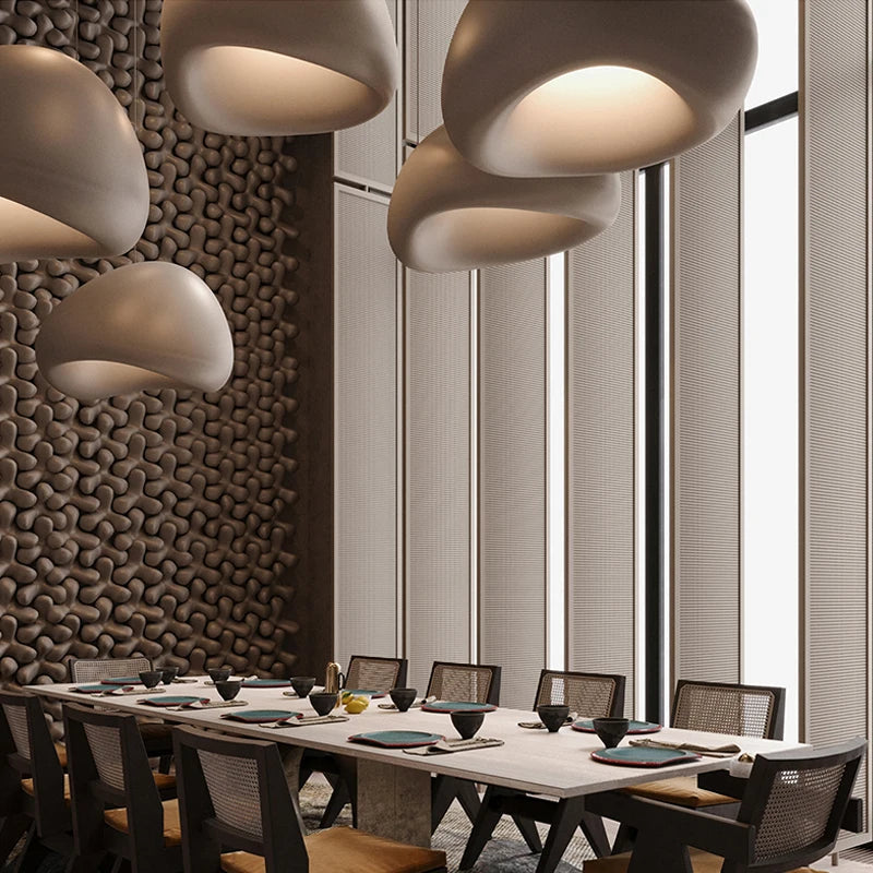 Pendant Light Japanese Dome High-Polymer Shade Warm LED