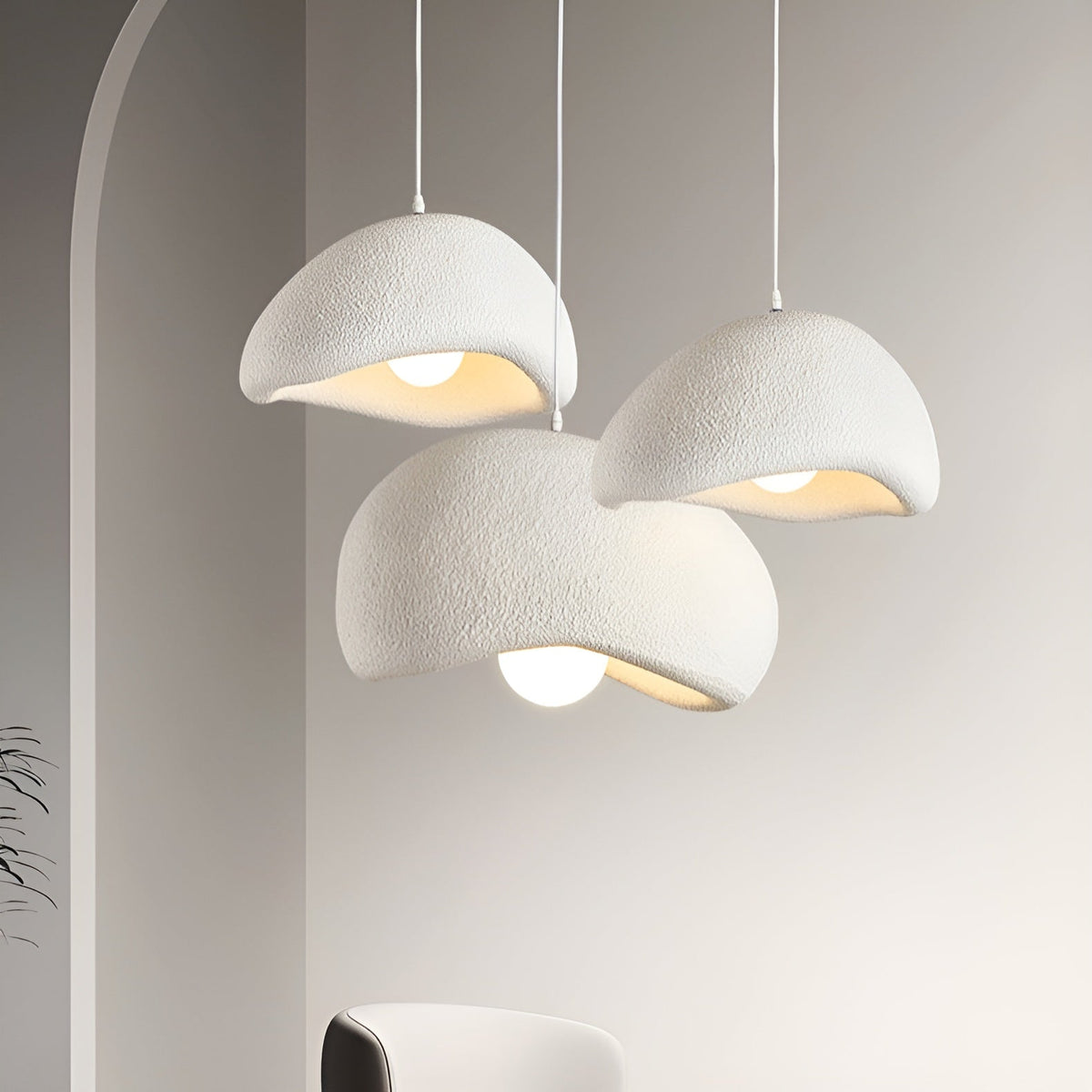 Pendant Light Japanese Dome High-Polymer Shade Warm LED