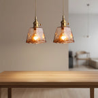 Pendant Light Metal & Glass Warm Ambient Adjustable Height