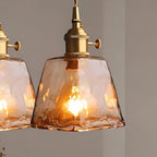 Pendant Light Metal & Glass Warm Ambient Adjustable Height