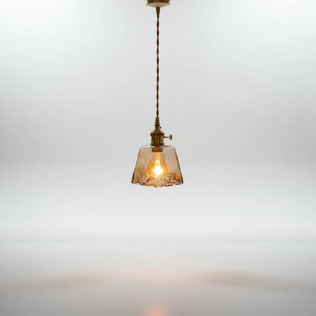 Pendant Light Metal & Glass Warm Ambient Adjustable Height