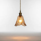 Pendant Light Metal & Glass Warm Ambient Adjustable Height