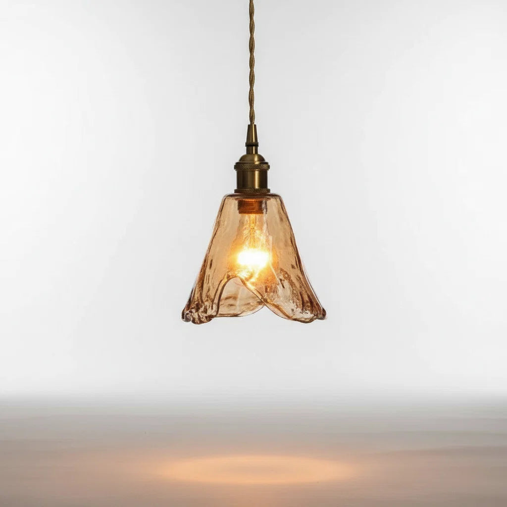 Pendant Light Metal & Glass Warm Ambient Adjustable Height