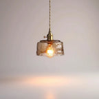 Pendant Light Metal & Glass Warm Ambient Adjustable Height