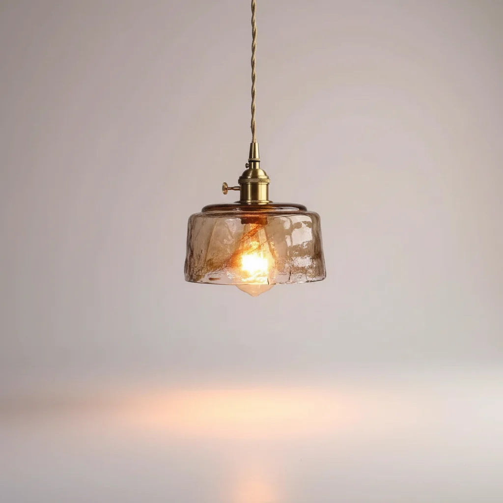Pendant Light Metal & Glass Warm Ambient Adjustable Height
