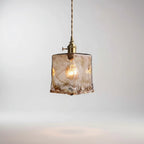 Pendant Light Metal & Glass Warm Ambient Adjustable Height