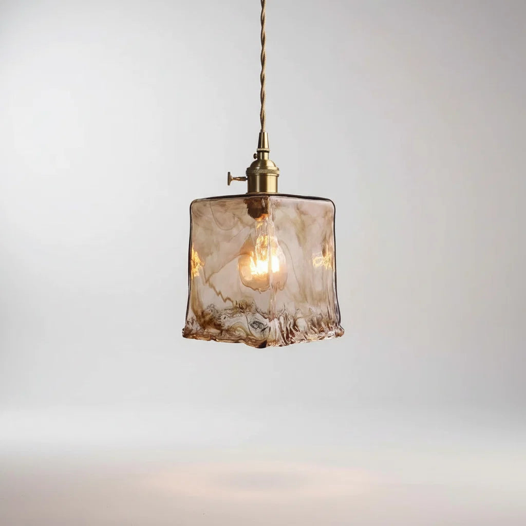 Pendant Light Metal & Glass Warm Ambient Adjustable Height