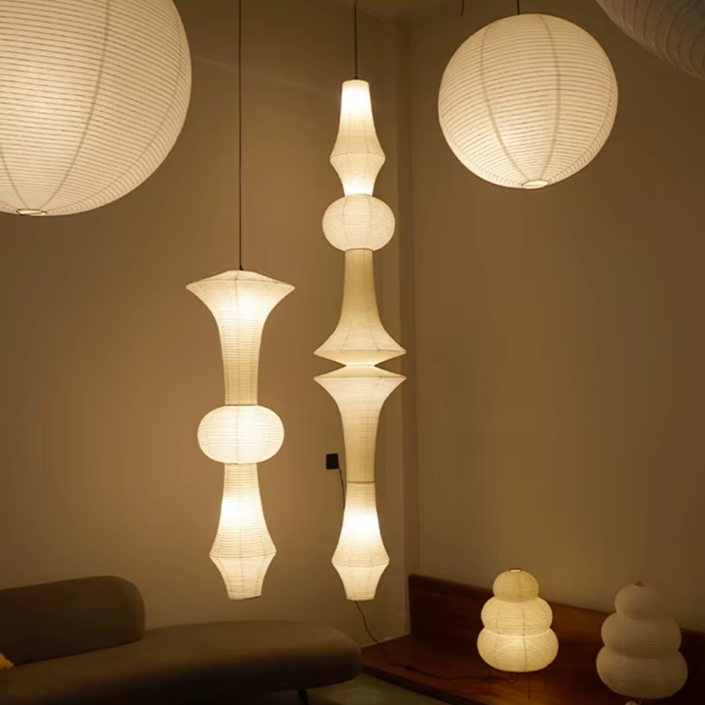 Pendant Light Mulberry Rice Paper Adjustable Height