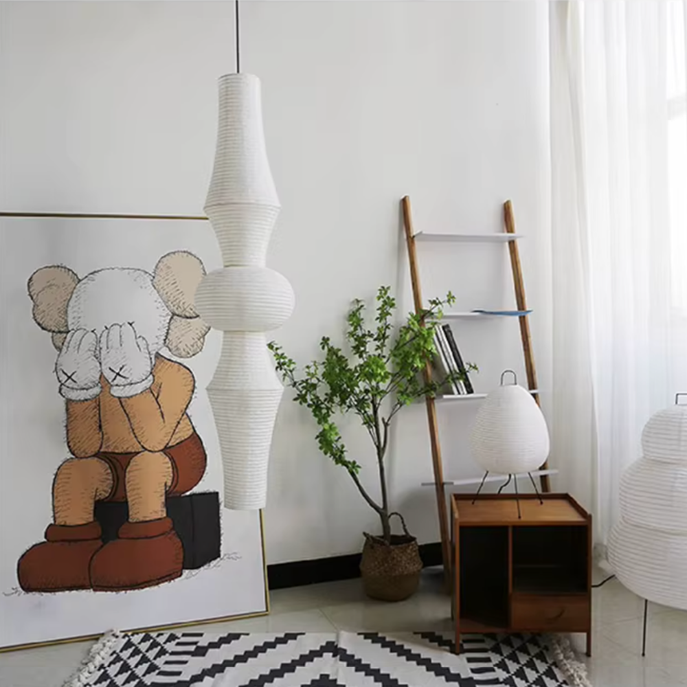 Pendant Light Mulberry Rice Paper Adjustable Height