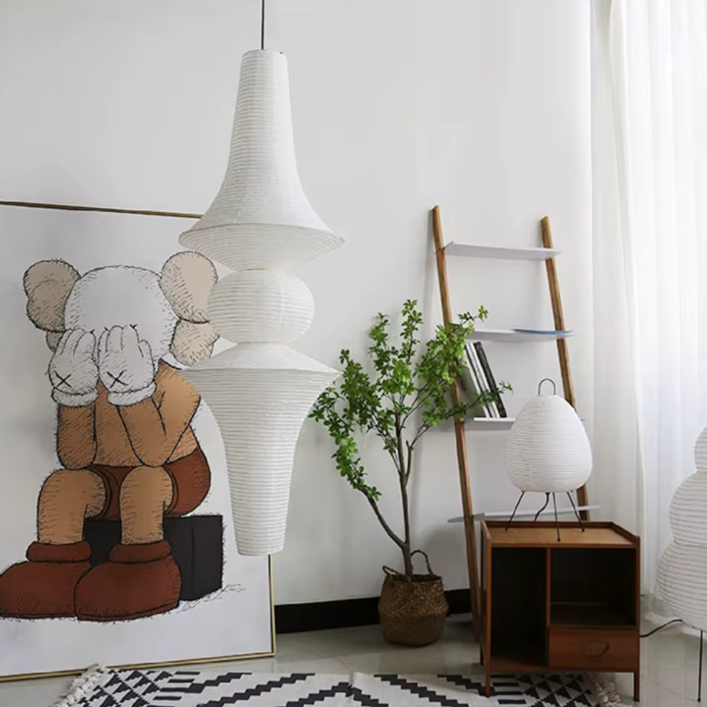 Pendant Light Mulberry Rice Paper Adjustable Height