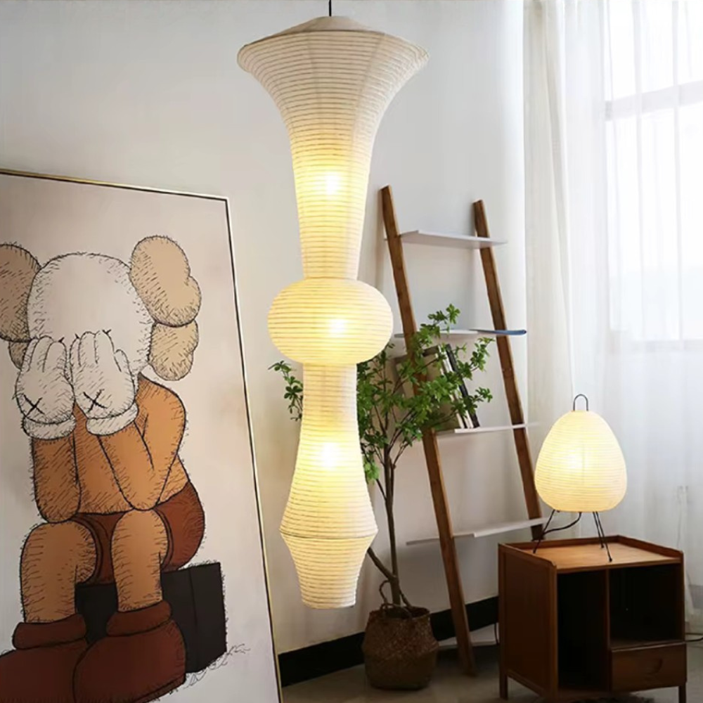 Pendant Light Mulberry Rice Paper Adjustable Height