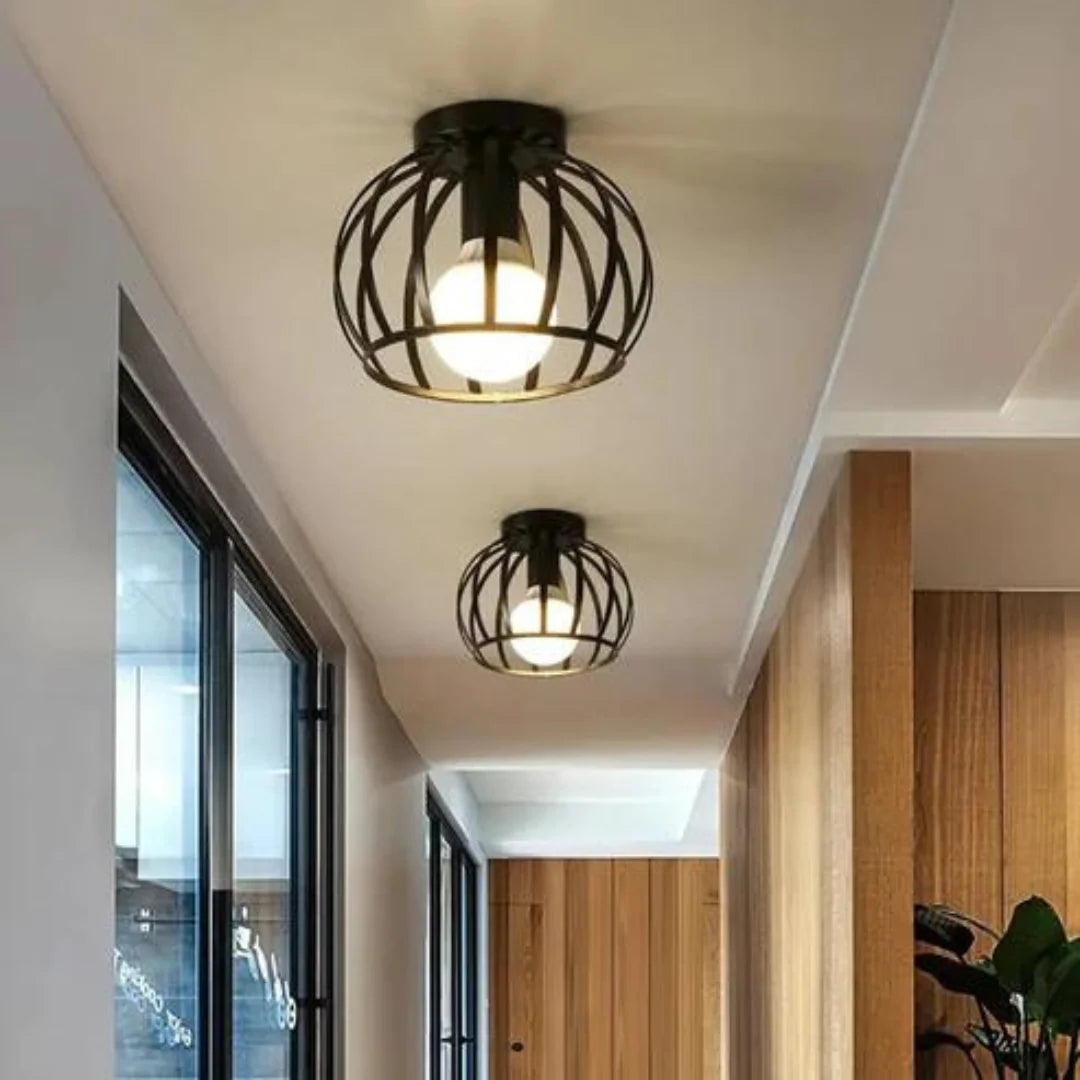 Pendant Light Open Metal Grid Dimmable E27 8 Inch