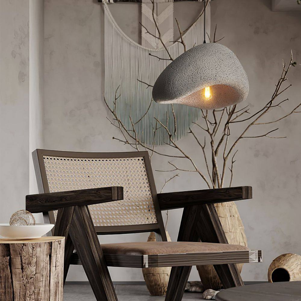 Pendant Light Organic Curved Shade Warm Ambient Glow
