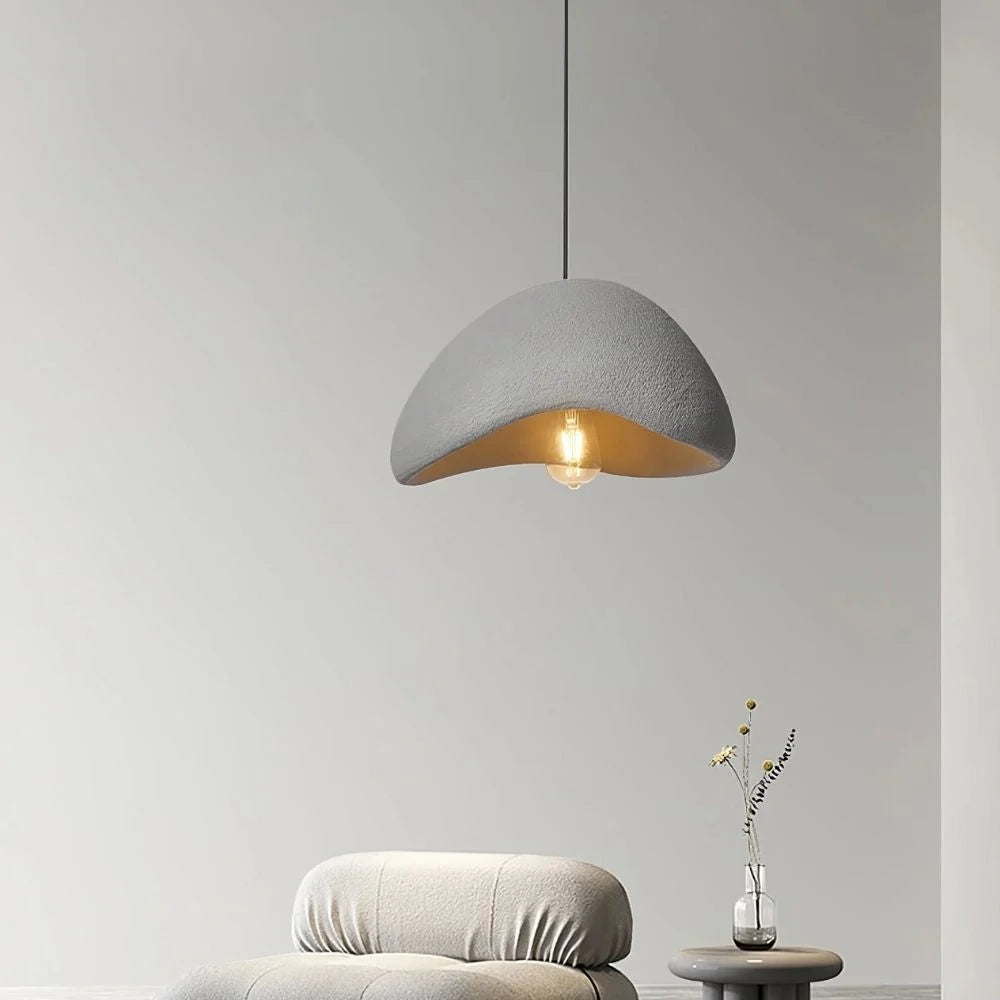 Pendant Light Organic Curved Shade Warm Ambient Glow