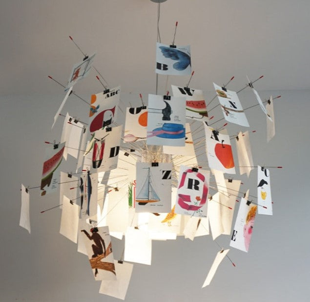 Pendant Light Paper Customizable Panels Tool-Free Assembly