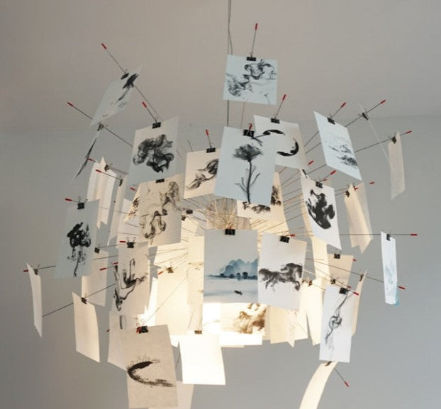 Pendant Light Paper Customizable Panels Tool-Free Assembly