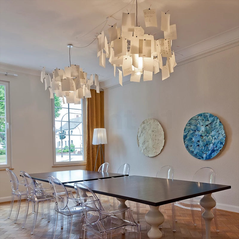 Pendant Light Paper Customizable Panels Tool-Free Assembly
