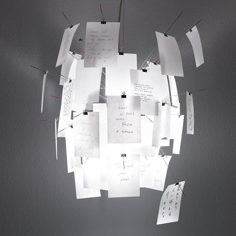 Pendant Light Paper Customizable Panels Tool-Free Assembly