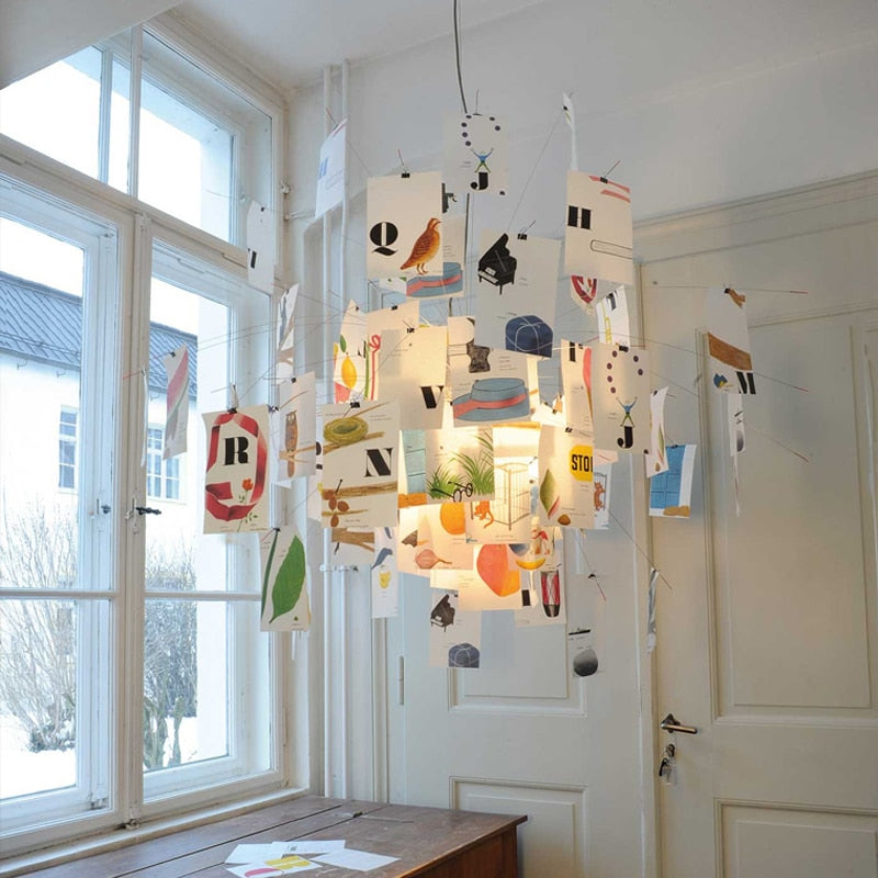 Pendant Light Paper Customizable Panels Tool-Free Assembly