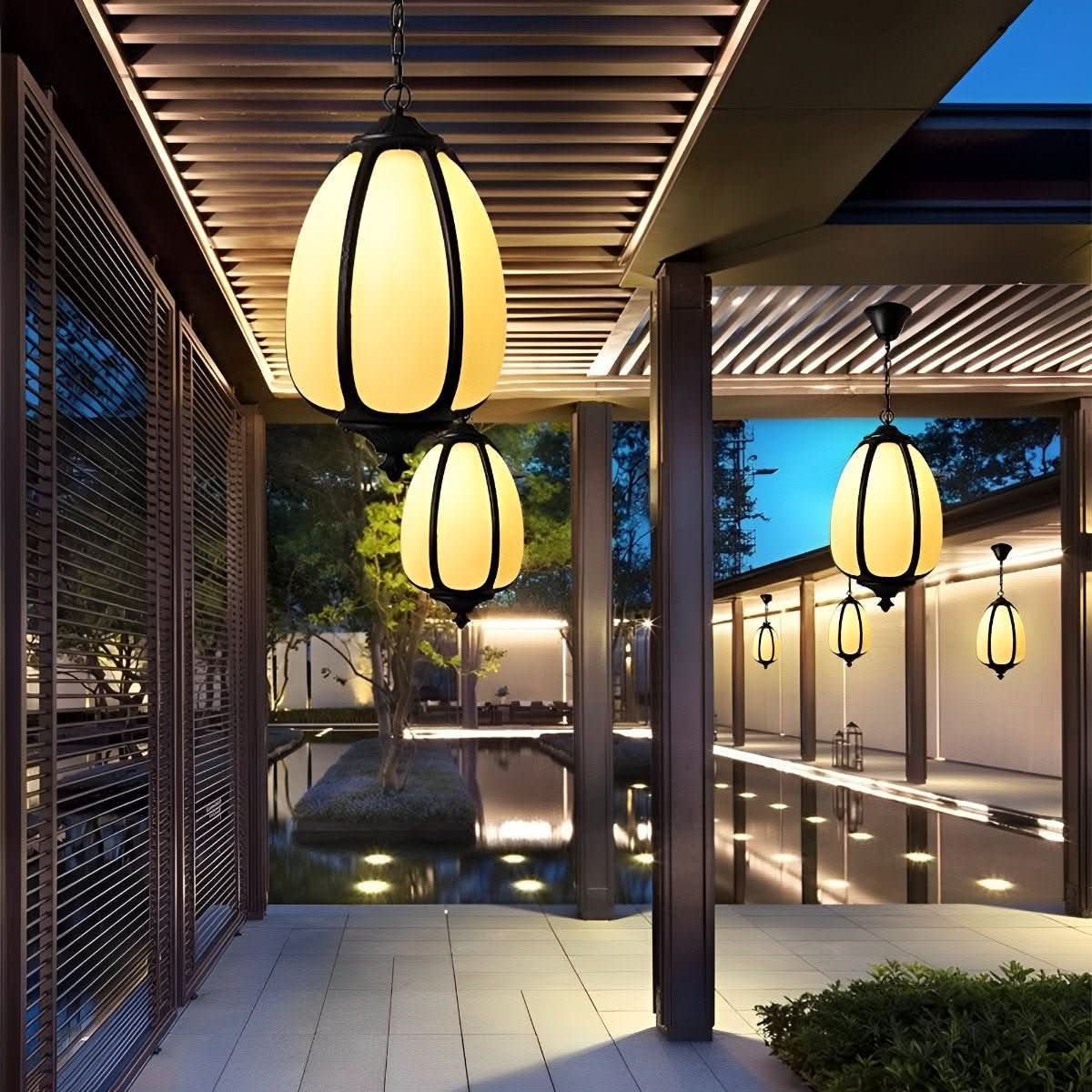 Pendant Light Pumpkin Design Waterproof Adjustable Cord