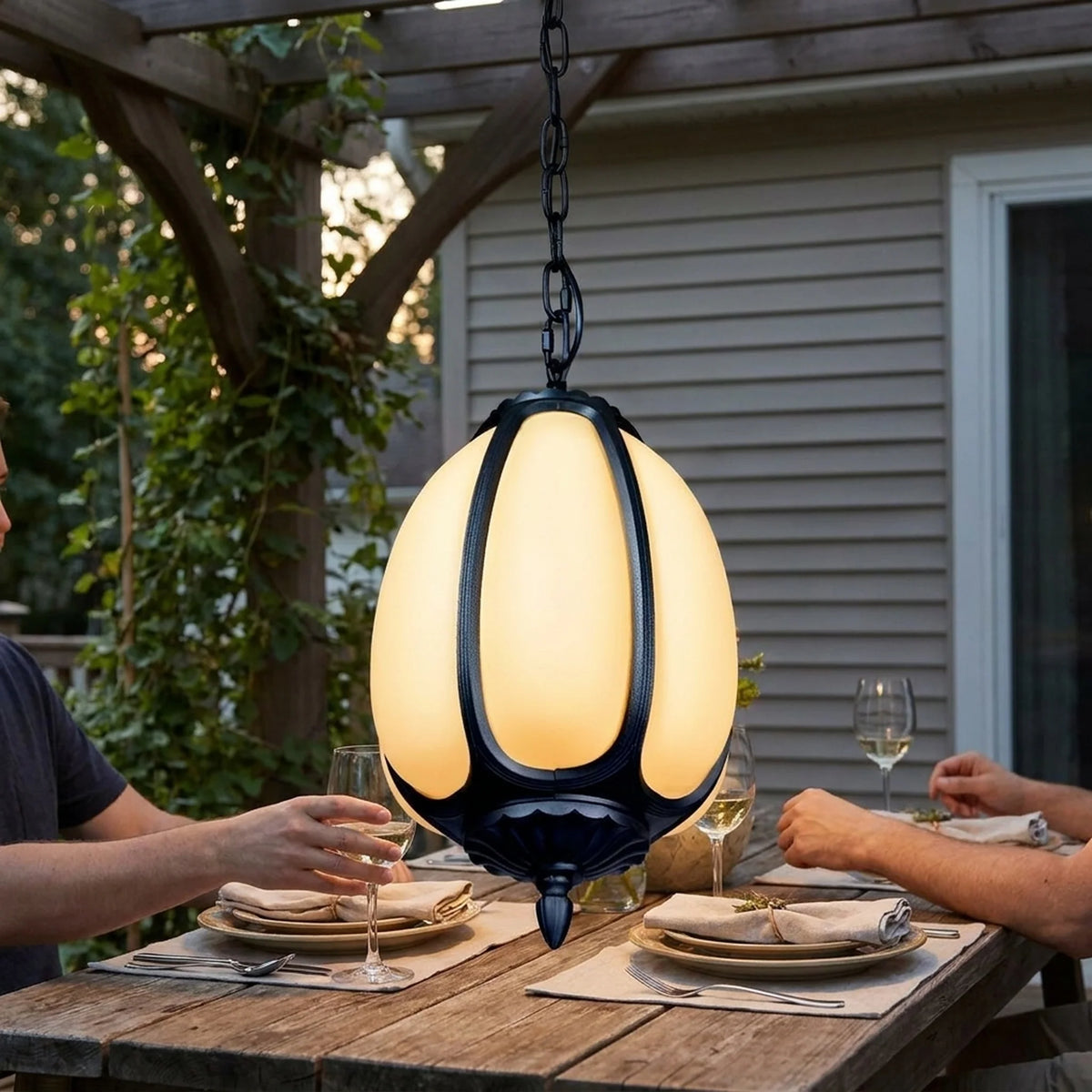 Pendant Light Pumpkin Design Waterproof Adjustable Cord
