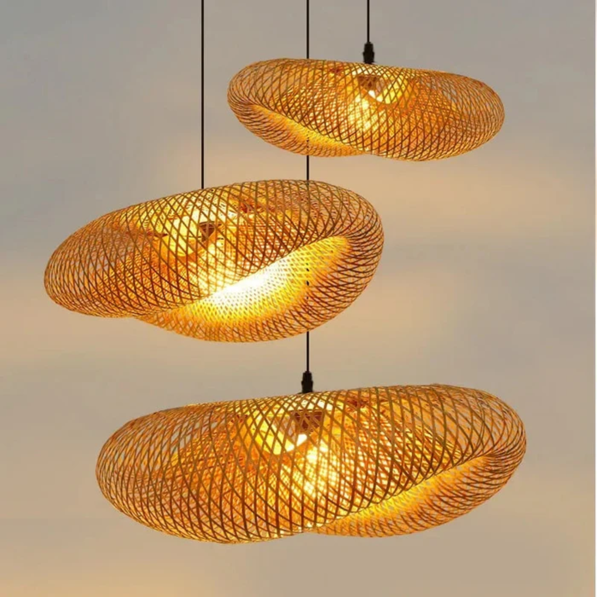 Pendant Light Rattan & Bamboo Integrated LED