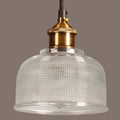 Pendant Light Retro Glass Shade Iron Frame Adjustable Cable