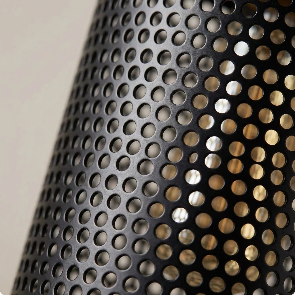 Pendant Light Retro Industrial Perforated Metal Shade Adjustable Cable