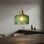 Pendant Light Ribbed Glass Adjustable Height