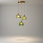 Pendant Light Ribbed Glass Adjustable Height