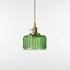 Pendant Light Ribbed Glass Adjustable Height