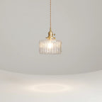 Pendant Light Ribbed Glass Adjustable Height