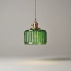 Pendant Light Ribbed Glass Adjustable Height