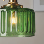 Pendant Light Ribbed Glass Adjustable Height
