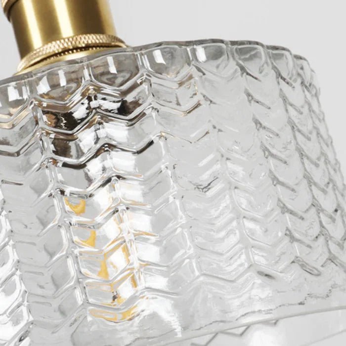 Pendant Light Ribbed Glass Adjustable Height