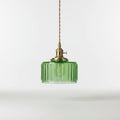 Pendant Light Ribbed Glass Adjustable Height