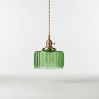 Pendant Light Ribbed Glass Adjustable Height
