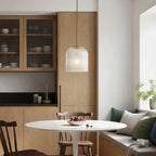 Pendant Light Ribbed Glass Shade Copper Finish E26 Socket