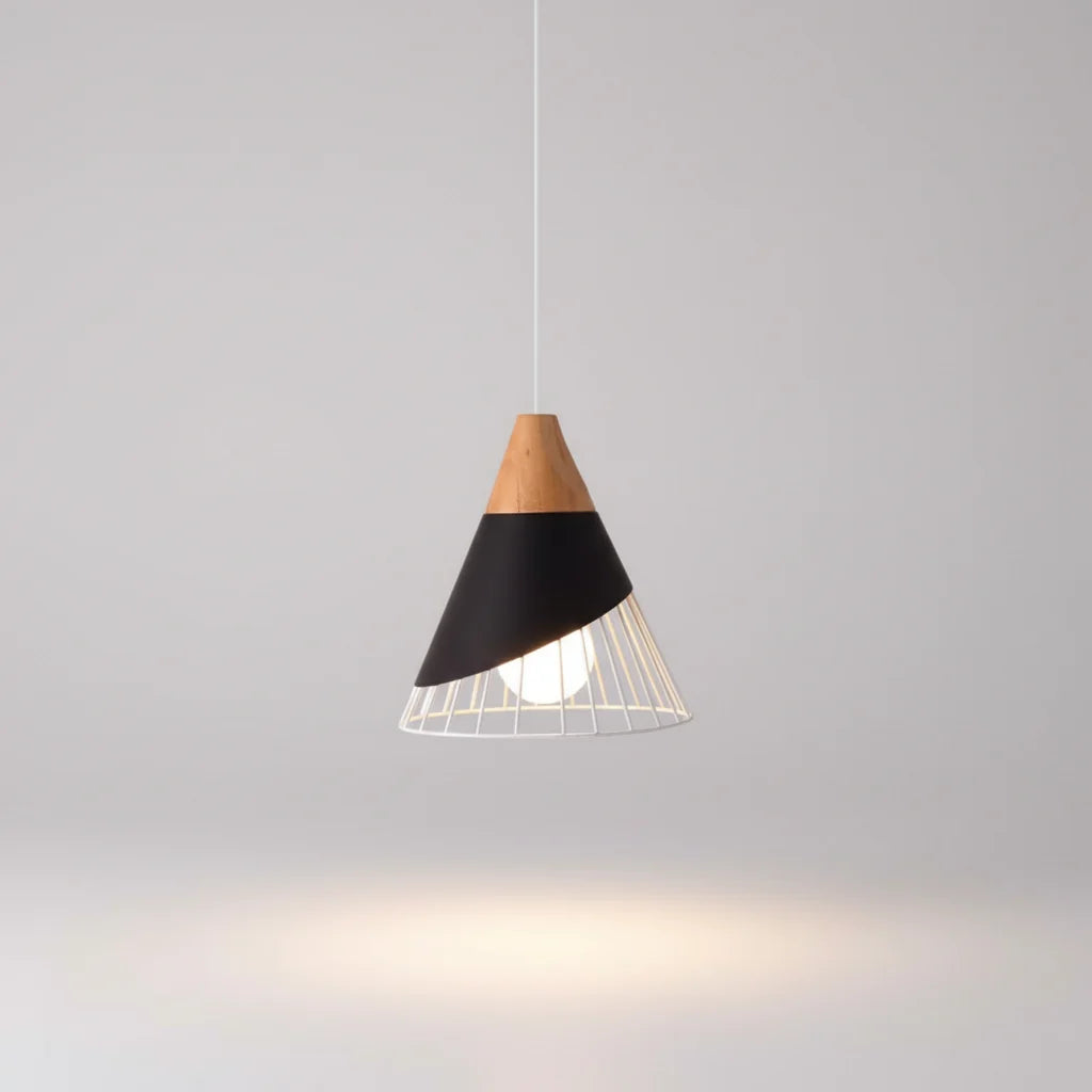 Pendant Light Scandinavian Wood & Aluminum