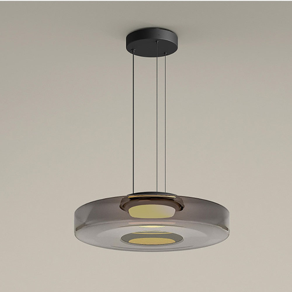 Pendant Light Sculptural Tiered Parallax Glass Integrated LED