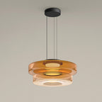 Pendant Light Sculptural Tiered Parallax Glass Integrated LED