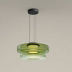 Pendant Light Sculptural Tiered Parallax Glass Integrated LED