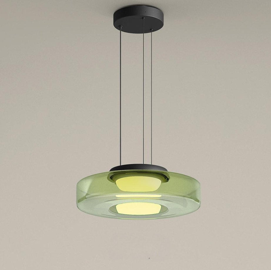 Pendant Light Sculptural Tiered Parallax Glass Integrated LED