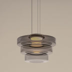 Pendant Light Sculptural Tiered Parallax Glass Integrated LED