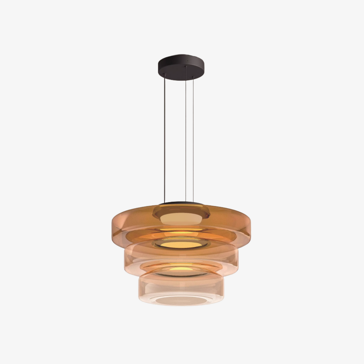 Pendant Light Sculptural Tiered Parallax Glass Integrated LED