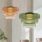 Pendant Light Sculptural Tiered Parallax Glass Integrated LED